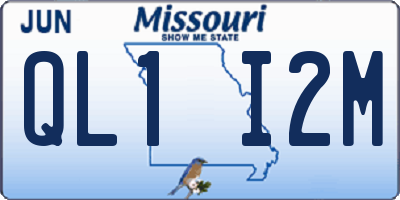 MO license plate QL1I2M