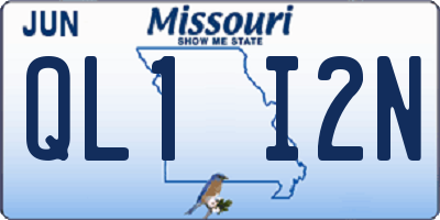 MO license plate QL1I2N
