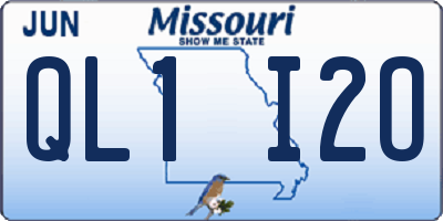MO license plate QL1I2O