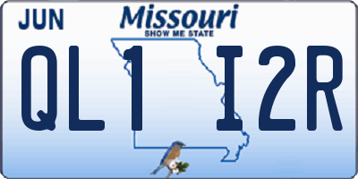 MO license plate QL1I2R