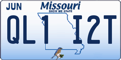 MO license plate QL1I2T