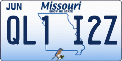 MO license plate QL1I2Z