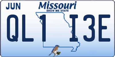 MO license plate QL1I3E