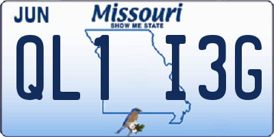 MO license plate QL1I3G