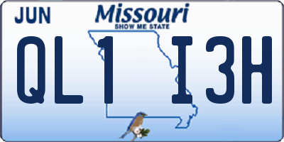 MO license plate QL1I3H