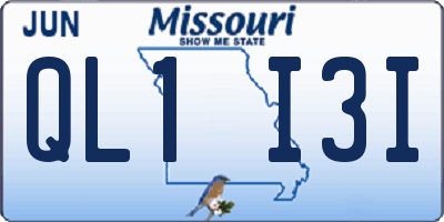 MO license plate QL1I3I