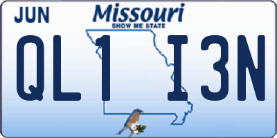 MO license plate QL1I3N