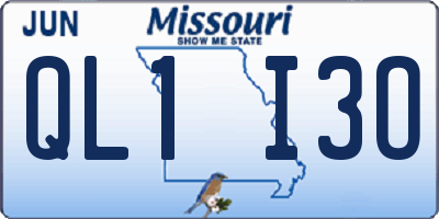 MO license plate QL1I3O