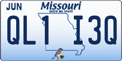 MO license plate QL1I3Q