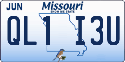 MO license plate QL1I3U