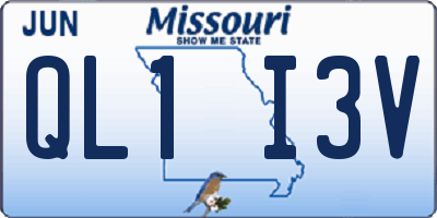 MO license plate QL1I3V