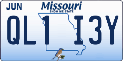 MO license plate QL1I3Y