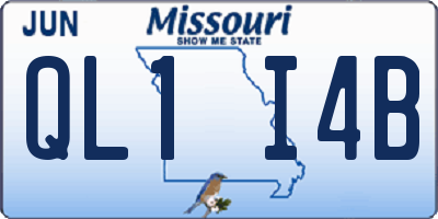 MO license plate QL1I4B
