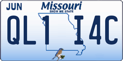 MO license plate QL1I4C