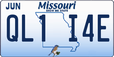 MO license plate QL1I4E