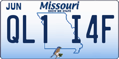 MO license plate QL1I4F