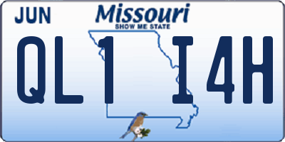 MO license plate QL1I4H