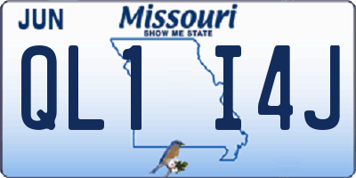 MO license plate QL1I4J