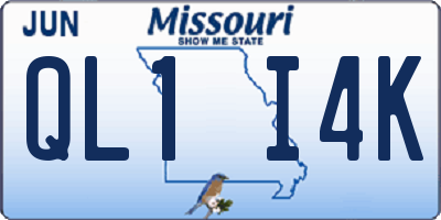 MO license plate QL1I4K
