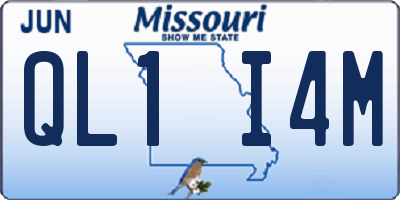MO license plate QL1I4M