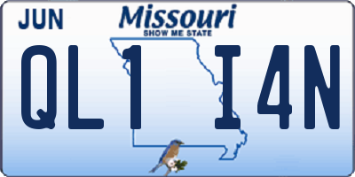 MO license plate QL1I4N