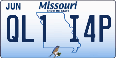 MO license plate QL1I4P