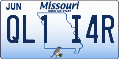 MO license plate QL1I4R