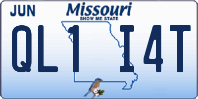 MO license plate QL1I4T