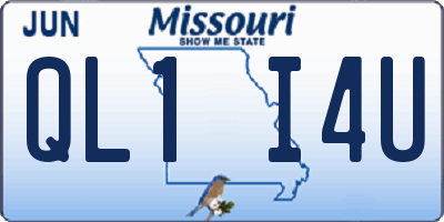 MO license plate QL1I4U