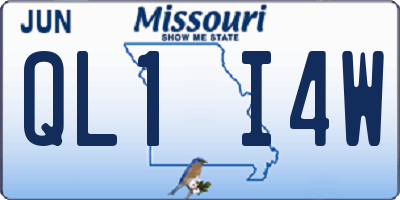 MO license plate QL1I4W