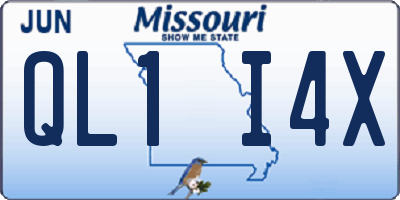 MO license plate QL1I4X