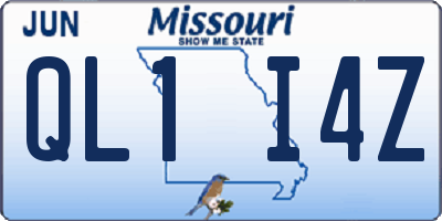 MO license plate QL1I4Z