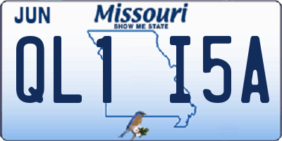 MO license plate QL1I5A