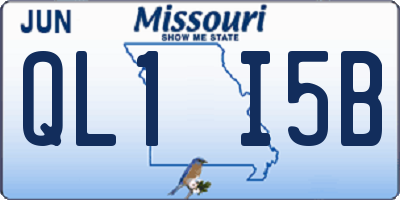 MO license plate QL1I5B