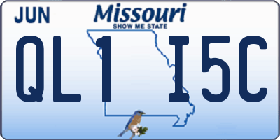 MO license plate QL1I5C