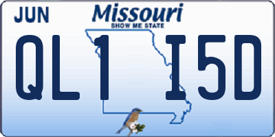 MO license plate QL1I5D