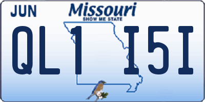 MO license plate QL1I5I