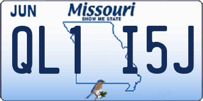 MO license plate QL1I5J