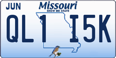MO license plate QL1I5K