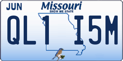 MO license plate QL1I5M
