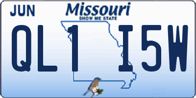 MO license plate QL1I5W