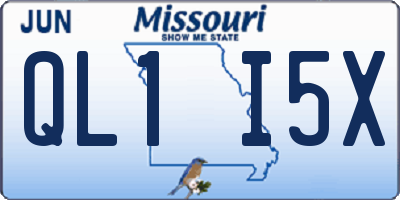 MO license plate QL1I5X