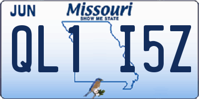 MO license plate QL1I5Z
