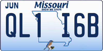 MO license plate QL1I6B
