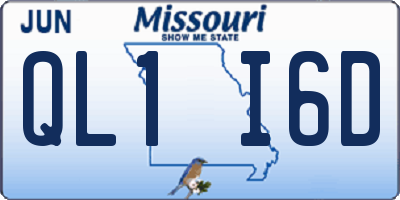 MO license plate QL1I6D