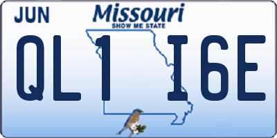 MO license plate QL1I6E