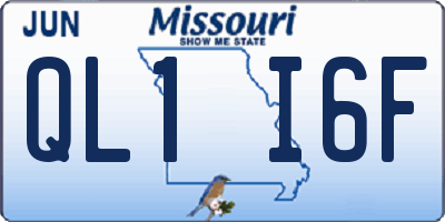 MO license plate QL1I6F
