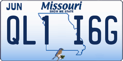 MO license plate QL1I6G