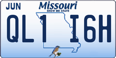 MO license plate QL1I6H