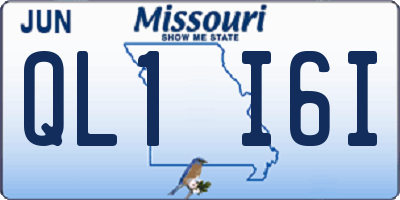 MO license plate QL1I6I